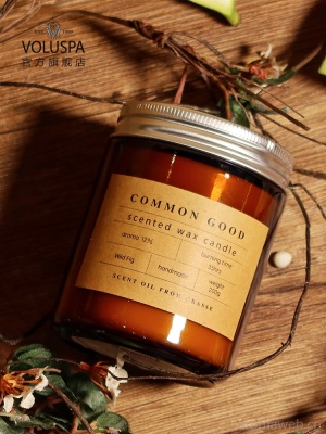 COMMON GOOD 铝盖棕色玻璃杯香薰蜡烛 天然材质香薰生日结婚礼物