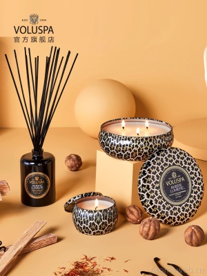 美国VOLUSPA-Maison系列金属装饰罐香薰蜡烛天然进口生日礼物礼品