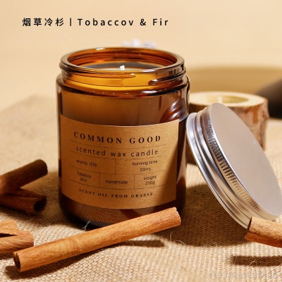 COMMON GOOD 铝盖棕色玻璃杯香薰蜡烛 天然材质香薰生日结婚礼物