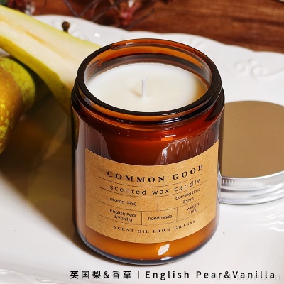 COMMON GOOD 铝盖棕色玻璃杯香薰蜡烛 天然材质香薰生日结婚礼物