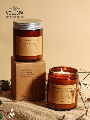 COMMON GOOD 铝盖棕色玻璃杯香薰蜡烛 天然材质香薰生日结婚礼物