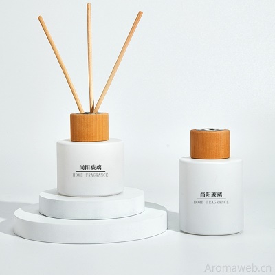 简约香薰瓶玻璃瓶空瓶无火藤条挥发香氛瓶扩香瓶哑白系列摆件空瓶