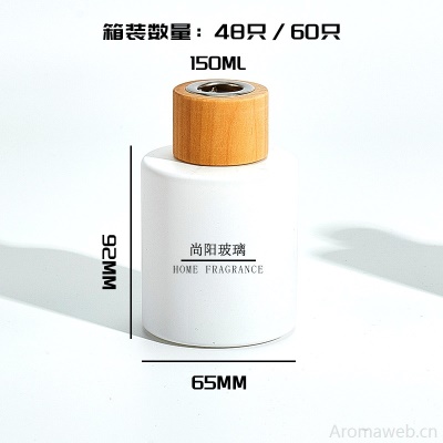 简约香薰瓶玻璃瓶空瓶无火藤条挥发香氛瓶扩香瓶哑白系列摆件空瓶