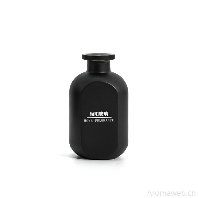 简约哑黑卡口系列香薰玻璃空瓶扩香瓶无火香氛瓶摆件藤条干花瓶