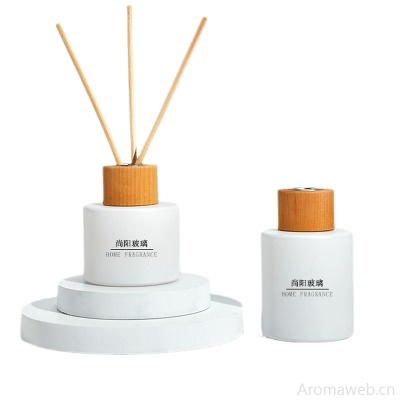 简约香薰瓶玻璃瓶空瓶无火藤条挥发香氛瓶扩香瓶哑白系列摆件空瓶