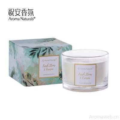 Aroma Naturals祝安香氛 室内香薰蜡烛三芯香薰摆件小苍兰蜡烛香薰情人节礼物