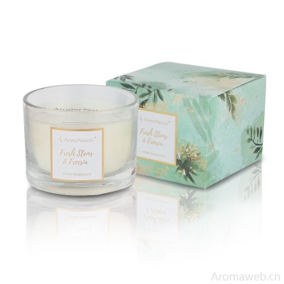 Aroma Naturals祝安香氛 室内香薰蜡烛三芯香薰摆件小苍兰蜡烛香薰情人节礼物