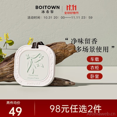 冰希黎（Boitown）衣柜香薰衣橱无火香挂车载石膏香薰卧室无火香薰送男女生日礼物