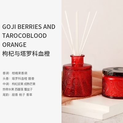 无火液体香氛+香薰蜡烛组合套装礼盒浮雕杯伴手礼情人节礼物批发