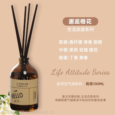 严选无火香薰精油补充液棕色药瓶酒店家用空气清新剂藤条扩香卧室